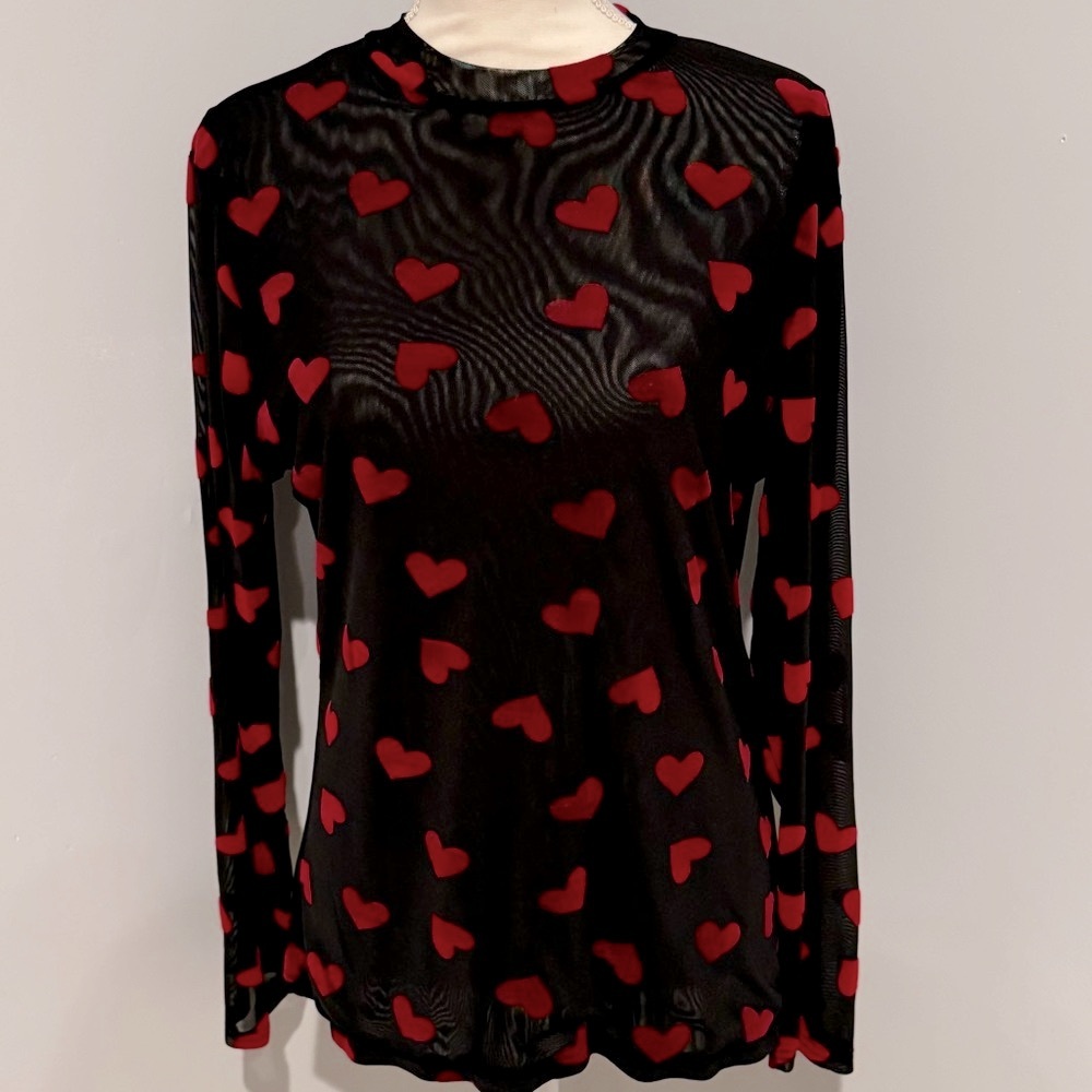Black Blouse with Hearts